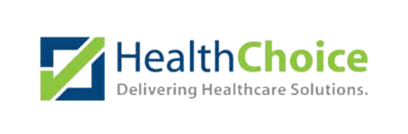 The image displays a logo with text that reads Health Choice. The logo features a checkmark symbol within a square, followed by the words Health Choice in bold letters. The background is plain and does not provide any additional context about the nature of the organization.